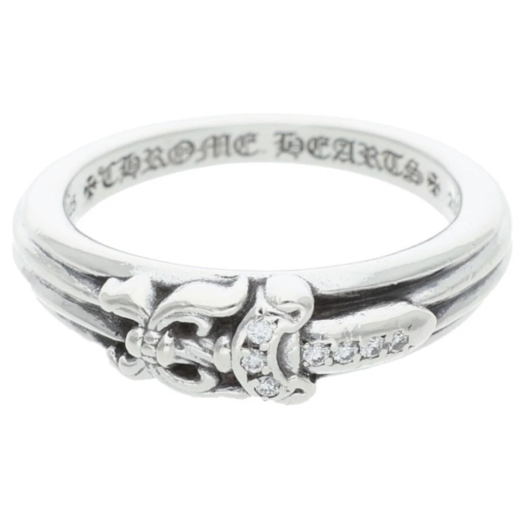 CHROME HEARTS BABY CLASSIC DAGGER PAVE DIAMOND SILVER RING: Chrome Hearts BABY Classic Dagger Pave Diamond silver Ring Brand: Chrome Hearts Type/Style: Ring Material: 925 Silver Color: silver Size: US Size 11 Accessories: None Accessories Notice: When