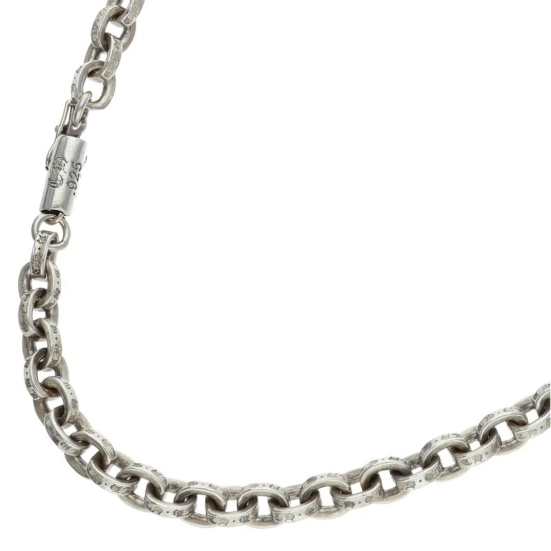 CHROME HEARTS PAPER SILVER NECKLACE: Chrome Hearts PAPER Silver Necklace Brand: Chrome Hearts Type/Style: Necklace Material: 925 Silver Color: silver Size: total length 46.5cm Accessories: None Accessories Notice: When purchasing