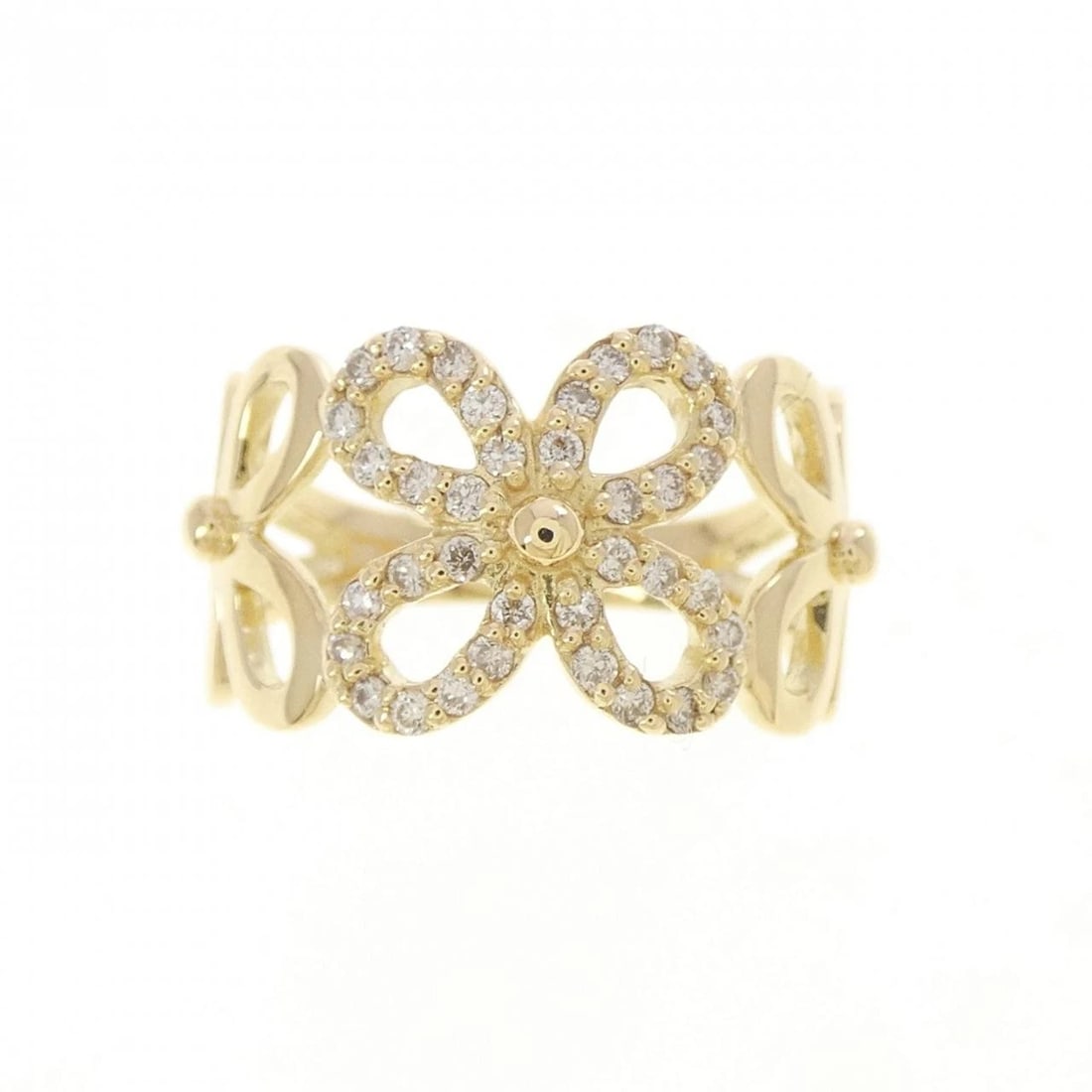 K18YG FLOWER DIAMOND RING - 2