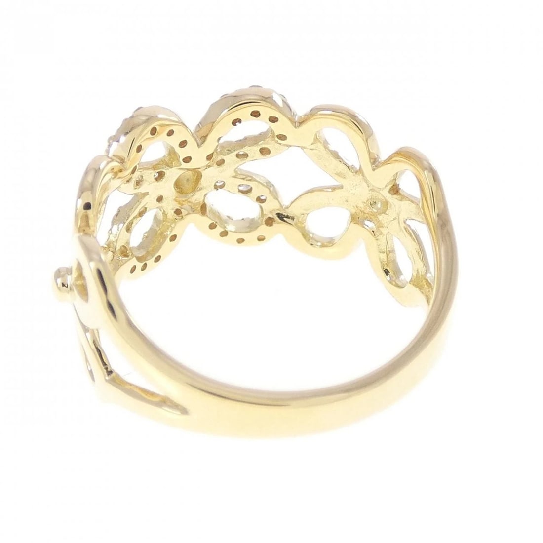K18YG FLOWER DIAMOND RING - 3