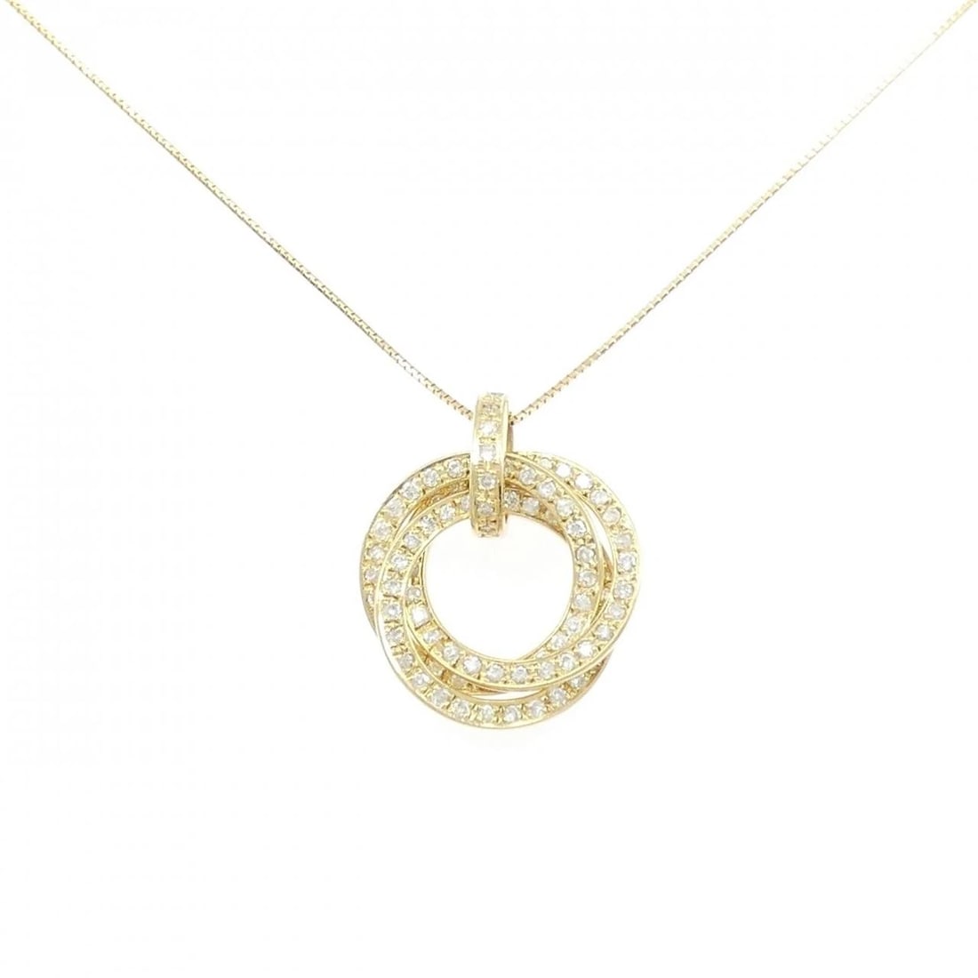K18YG DIAMOND NECKLACE: K18YG Diamond Necklace Brand: Unbranded Type/Style: Diamond Necklace Material: K18 yellow gold Color: YG Size: Actual Size Pendant length approx. x width approx.: 26.0mmx21.6mm Chain maximum width