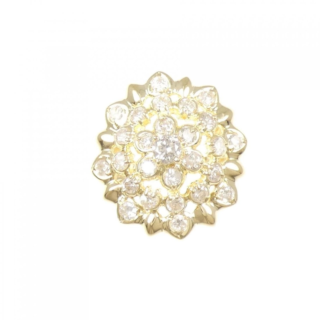 K18YG FLOWER DIAMOND RING - 2