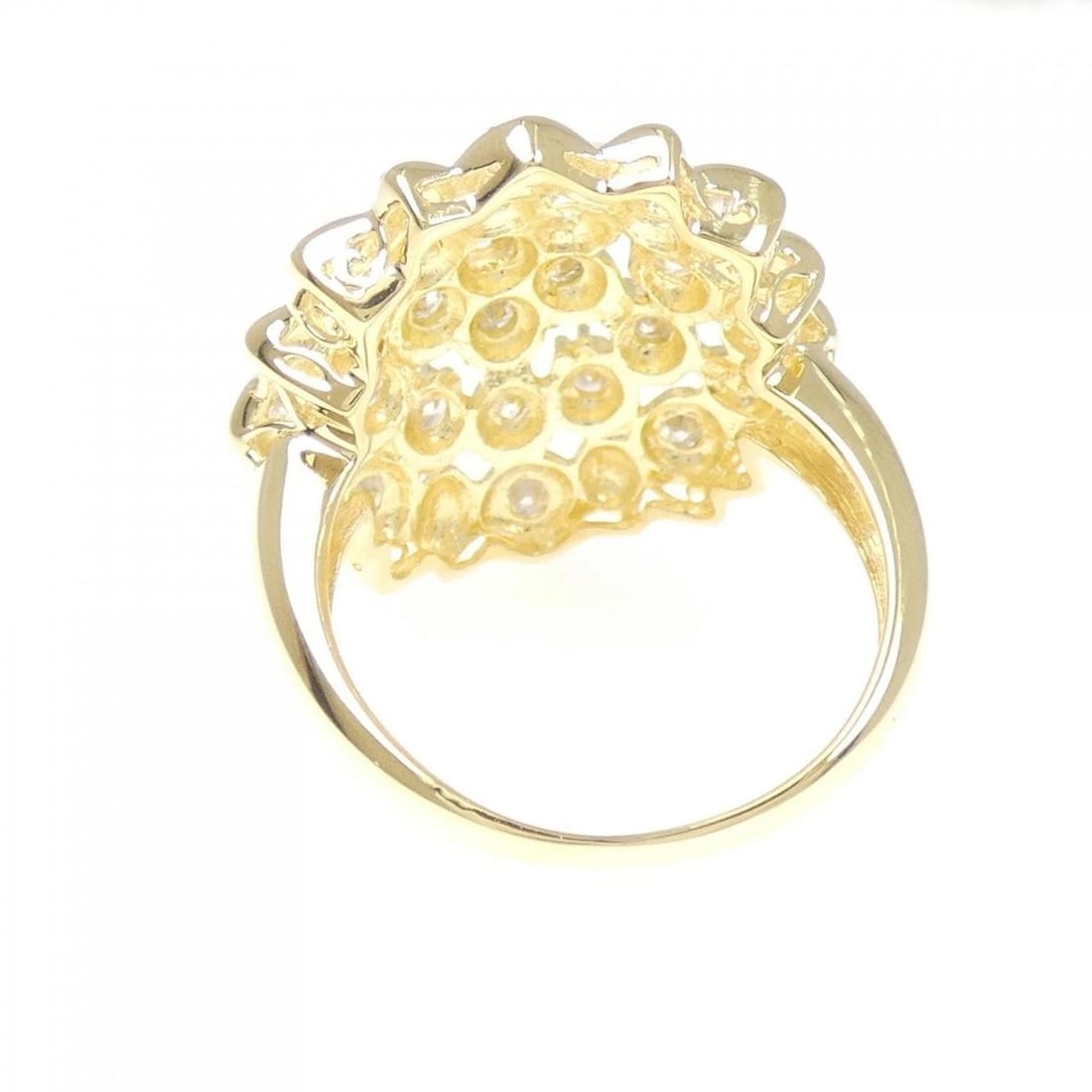 K18YG FLOWER DIAMOND RING - 3