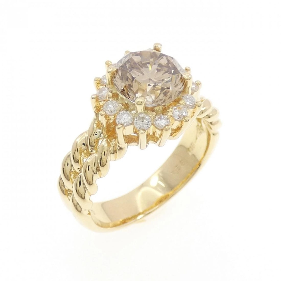 K18YG DIAMOND RING: K18YG Diamond Ring Brand: Unbranded Type/Style: Diamond Ring Material: K18YG Color: YG Size: US5 1/2 Accessories: None Accessories Notice: When purchasing pre-owned goods, please refer to the photos