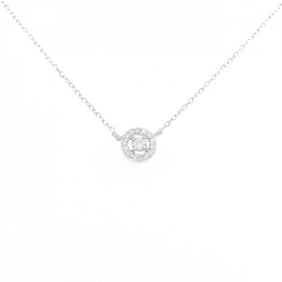 K18WG DIAMOND NECKLACE: K18WG Diamond Necklace Brand: Unbranded Type/Style: Diamond Necklace Material: K18WG Color: WG Size: Actual Size Diameteraround: 6.5mm Chain maximum width approx.: 0.7mm Size 41cm Accessories: None