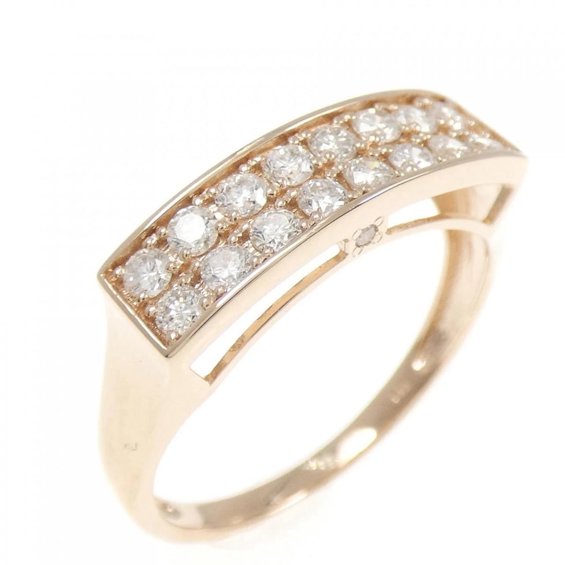 K18PG DIAMOND RING: K18PG Diamond Ring Brand: Unbranded Type/Style: Diamond Ring Material: K18PG Color: PG Size: US7 1/4 Accessories: None Accessories Notice: When purchasing pre-owned goods, please refer to the photos