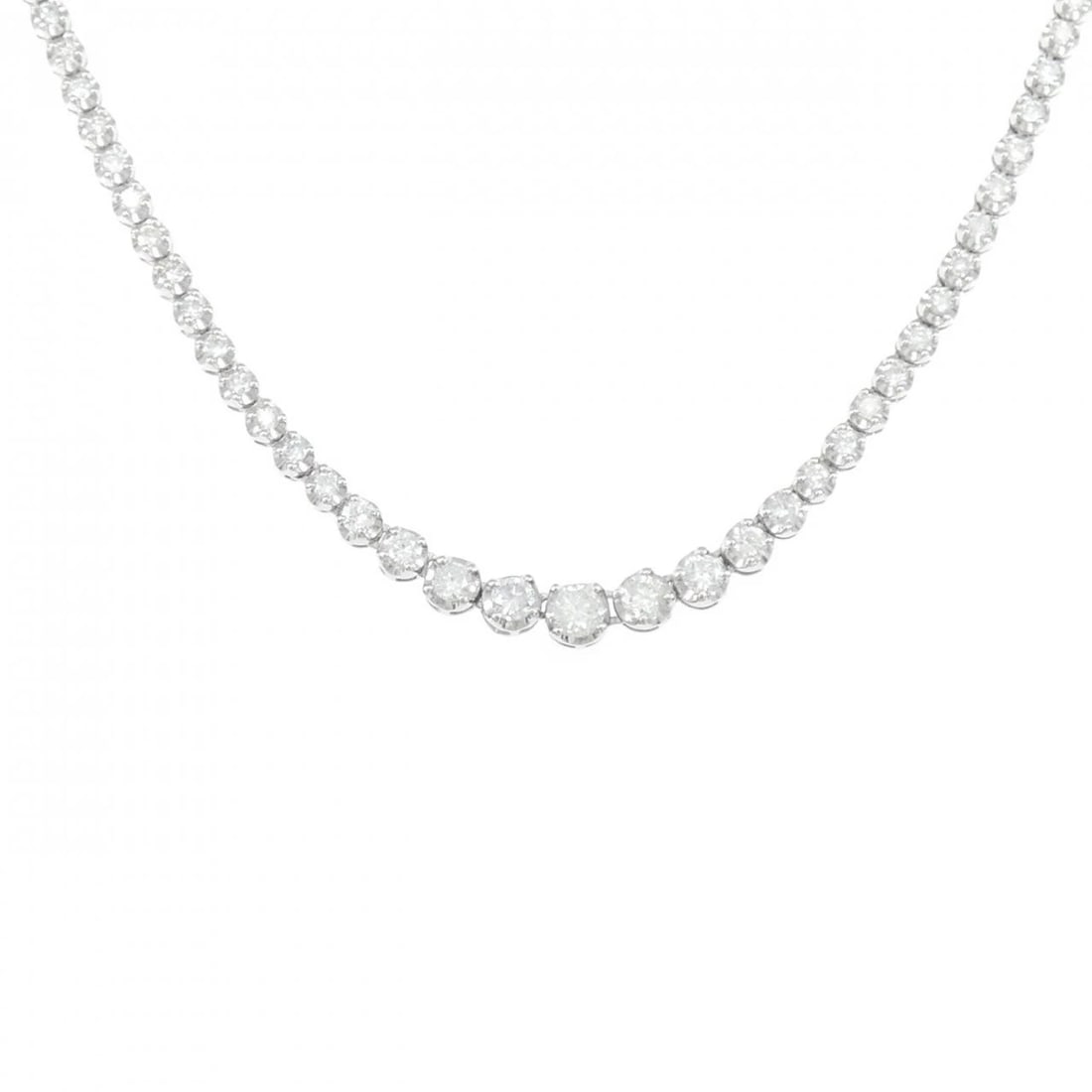 PT900/PT850 DIAMOND NECKLACE: PT900/PT850 Diamond Necklace Brand: Unbranded Type/Style: Diamond Necklace Material: PT900/PT850 Color: Size: Actual Size Max width approx: 4.4mm Size 42cm Accessories: None Accessories Notice: When