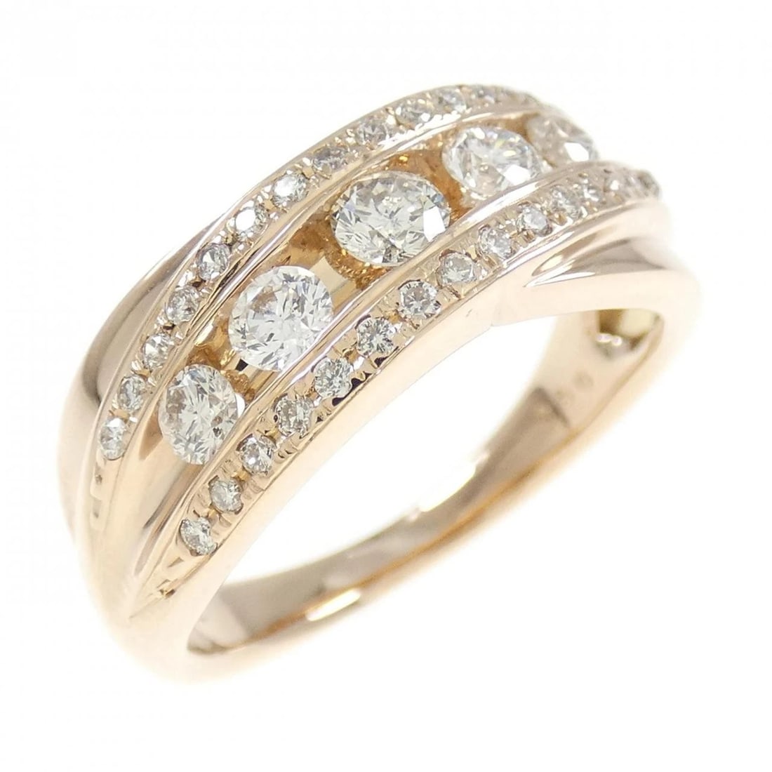 K18PG DIAMOND RING: K18PG Diamond Ring Brand: Unbranded Type/Style: Diamond Ring Material: K18PG Color: PG Size: US5 3/4 Accessories: None Accessories Notice: When purchasing pre-owned goods, please refer to the photos