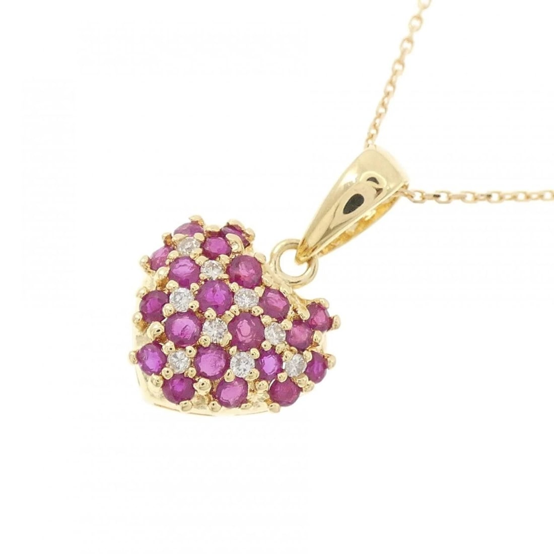 K18YG HEART RUBY NECKLACE - 3