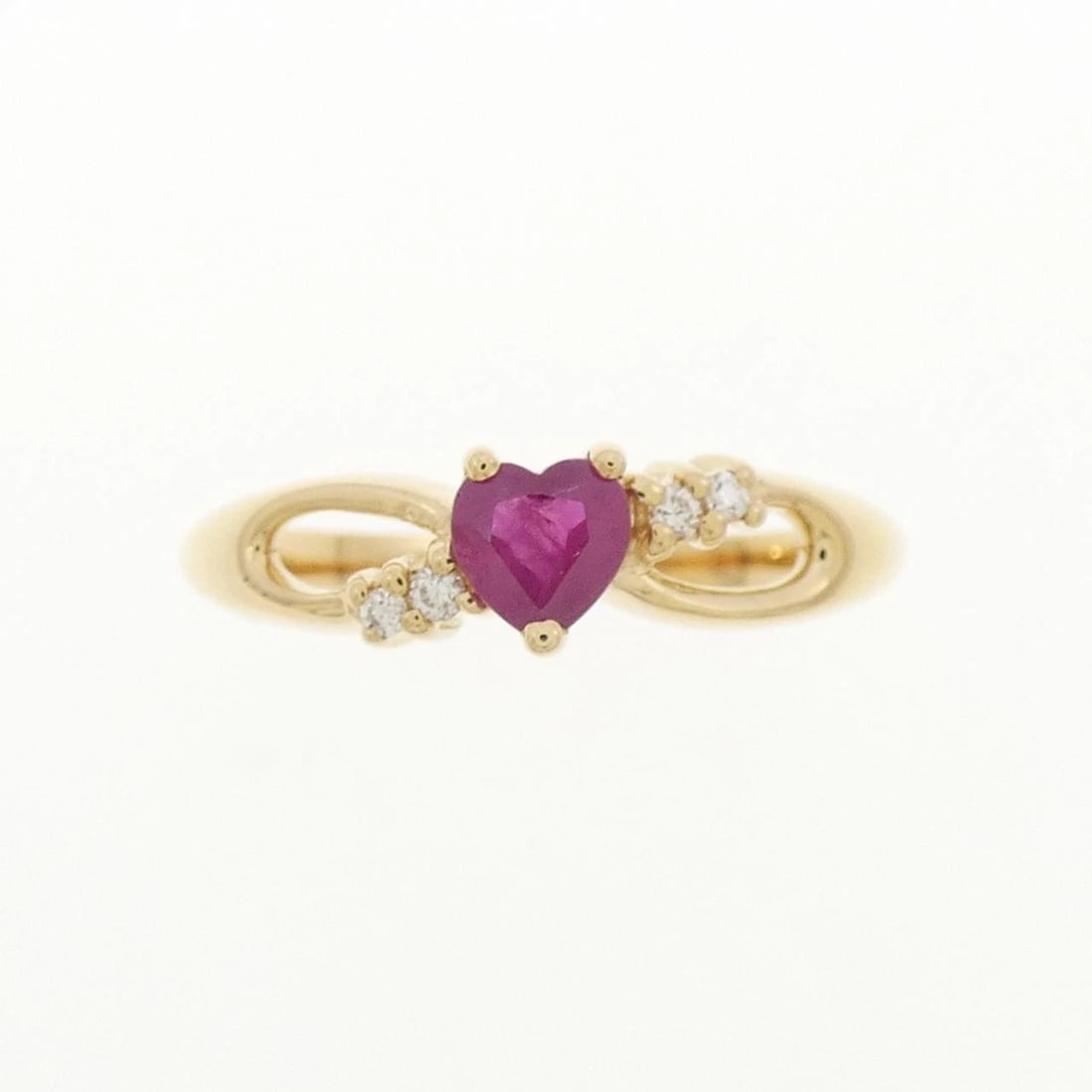 K18YG HEART RUBY RING - 2