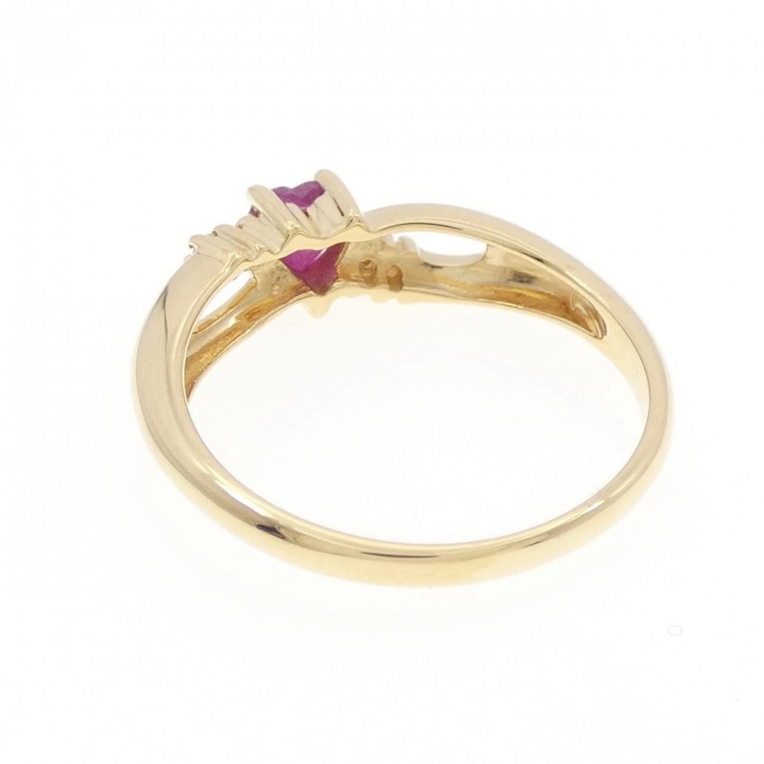 K18YG HEART RUBY RING - 3