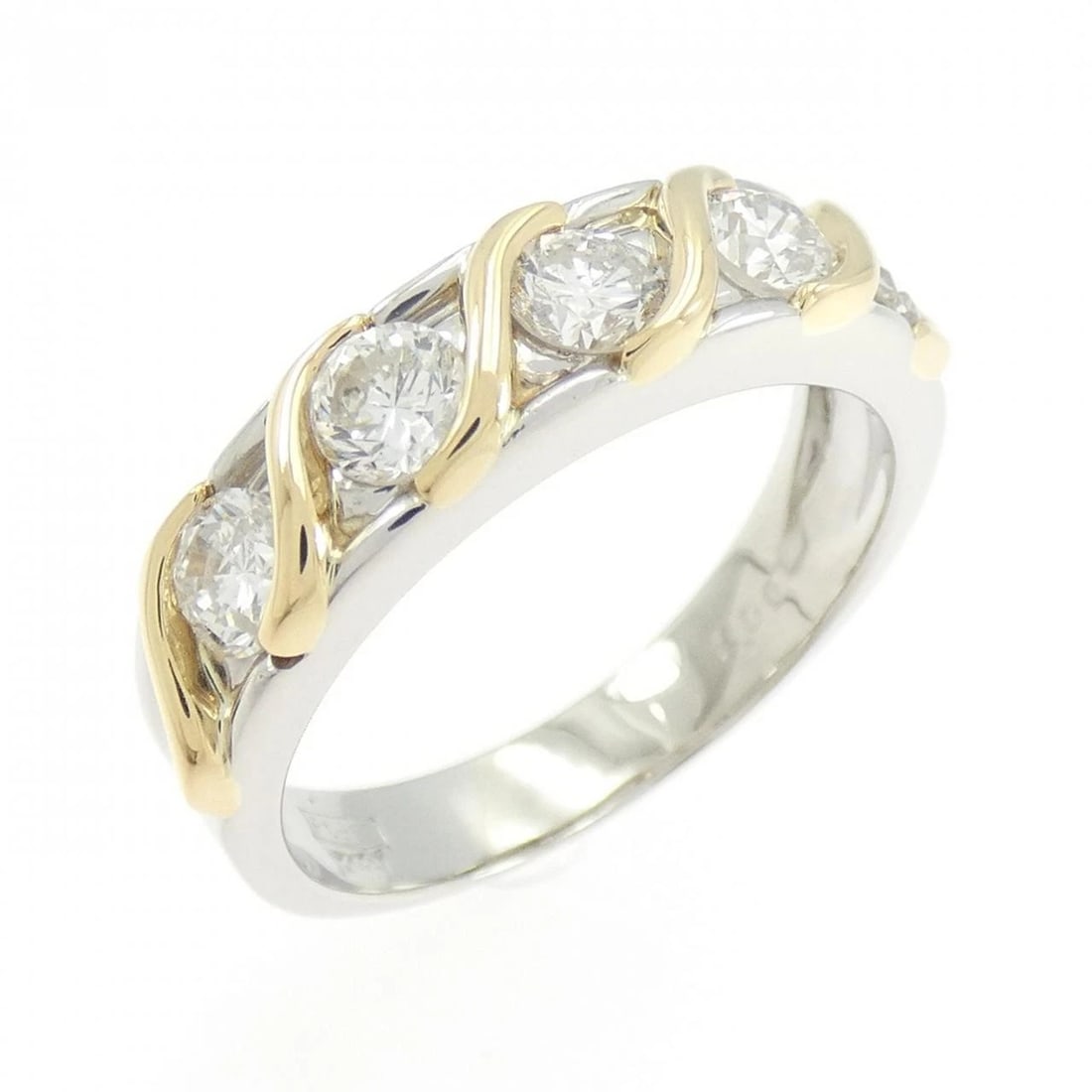 K18YG/PT900 DIAMOND RING: K18YG/PT900 Diamond Ring Brand: Unbranded Type/Style: Diamond Ring Material: K18YG/PT900 Color: YG Size: US7 1/4 Accessories: None Accessories Notice: When purchasing pre-owned goods, please refer to