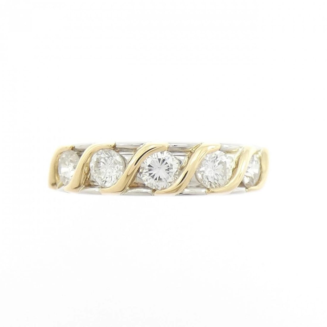 K18YG/PT900 DIAMOND RING - 2