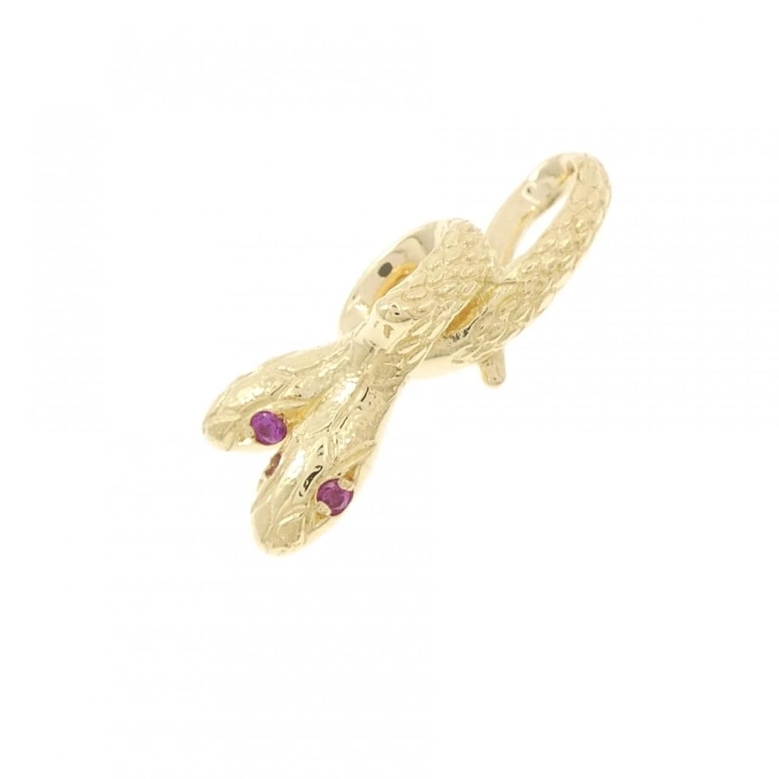 K18YG SNAKE RUBY PENDANT: K18YG Snake Ruby Pendant Brand: Unbranded Type/Style: Ruby Pendant/Brooch Material: K18YG Main Stone Ruby Color: YG Size: Actual Size Approximate dimensions (height x width): 23.0mm x 8.3mm