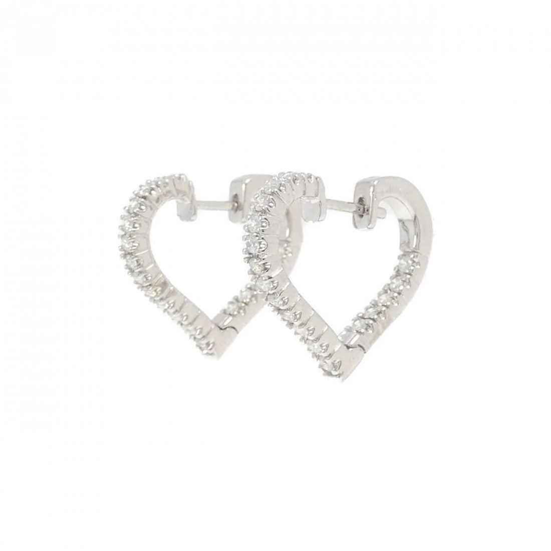 750WG HEART DIAMOND PIERCED EARRINGS: 750WG Heart Diamond Pierced Earrings Brand: Unbranded Type/Style: Diamond Pierce/Earring Material: 750WG Color: WG Size: Actual Size Approximate dimensions (height x width): 17.1cm x 2.3cm