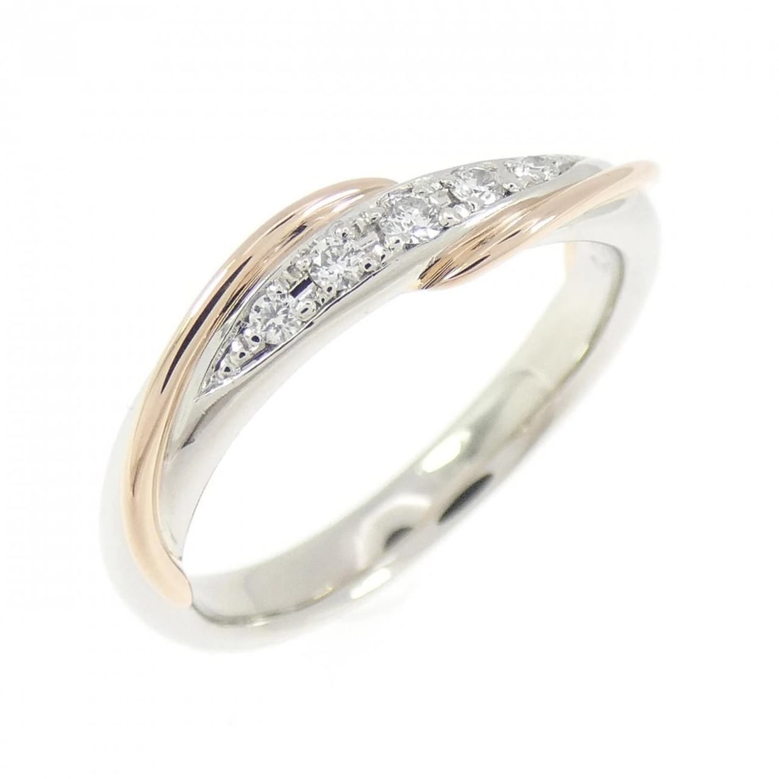 PT950/K18PG DIAMOND RING: PT950/K18PG Diamond Ring Brand: Unbranded Type/Style: Diamond Ring Material: PT950/K18PG Color: PG Size: US5 1/4 Accessories: None Accessories Notice: When purchasing pre-owned goods, please refer to
