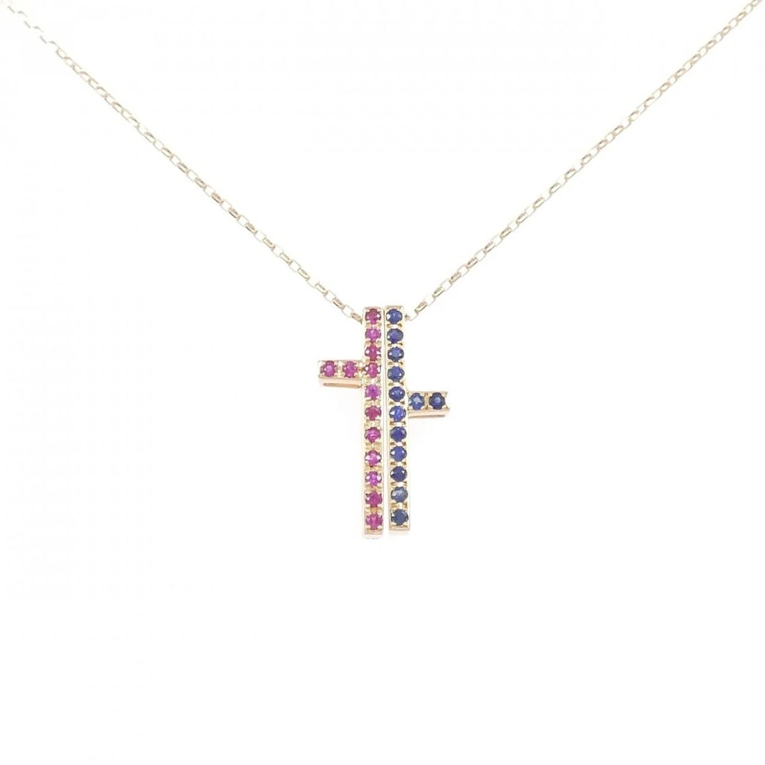 K18PG SAPPHIRE NECKLACE: K18PG Sapphire Necklace Brand: Unbranded Type/Style: Sapphire Necklace Material: K18PG Main Stone Sapphire Color: PG Size: Actual Size Pendant length approx. x width approx.: 27.9mmx15.7mm Chain