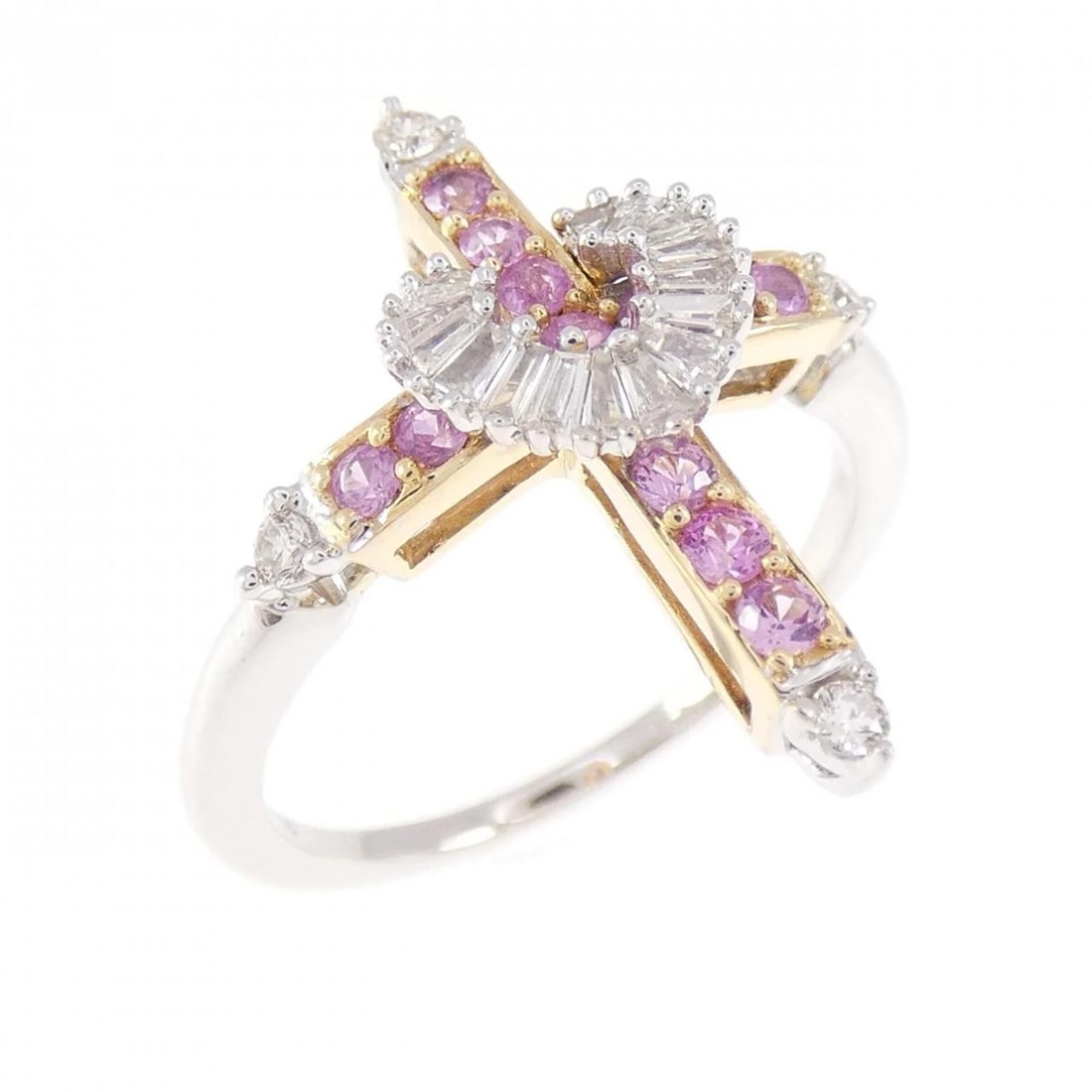 K18YG/K18WG SAPPHIRE RING: K18YG/K18WG Sapphire Ring Brand: Unbranded Type/Style: Sapphire Ring Material: K18YG/K18WG Main Stone Sapphire Color: YG WG Size: US5 3/4 Accessories: None Accessories Notice: When purchasing