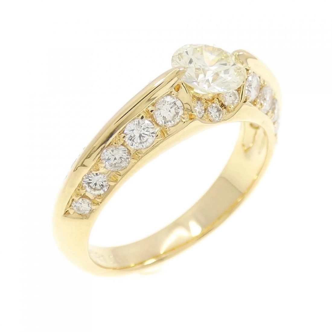 K18YG DIAMOND RING: K18YG Diamond Ring Brand: Unbranded Type/Style: Diamond Ring Material: K18YG Color: YG Size: US5 3/4 Accessories: None Accessories Notice: When purchasing pre-owned goods, please refer to the photos