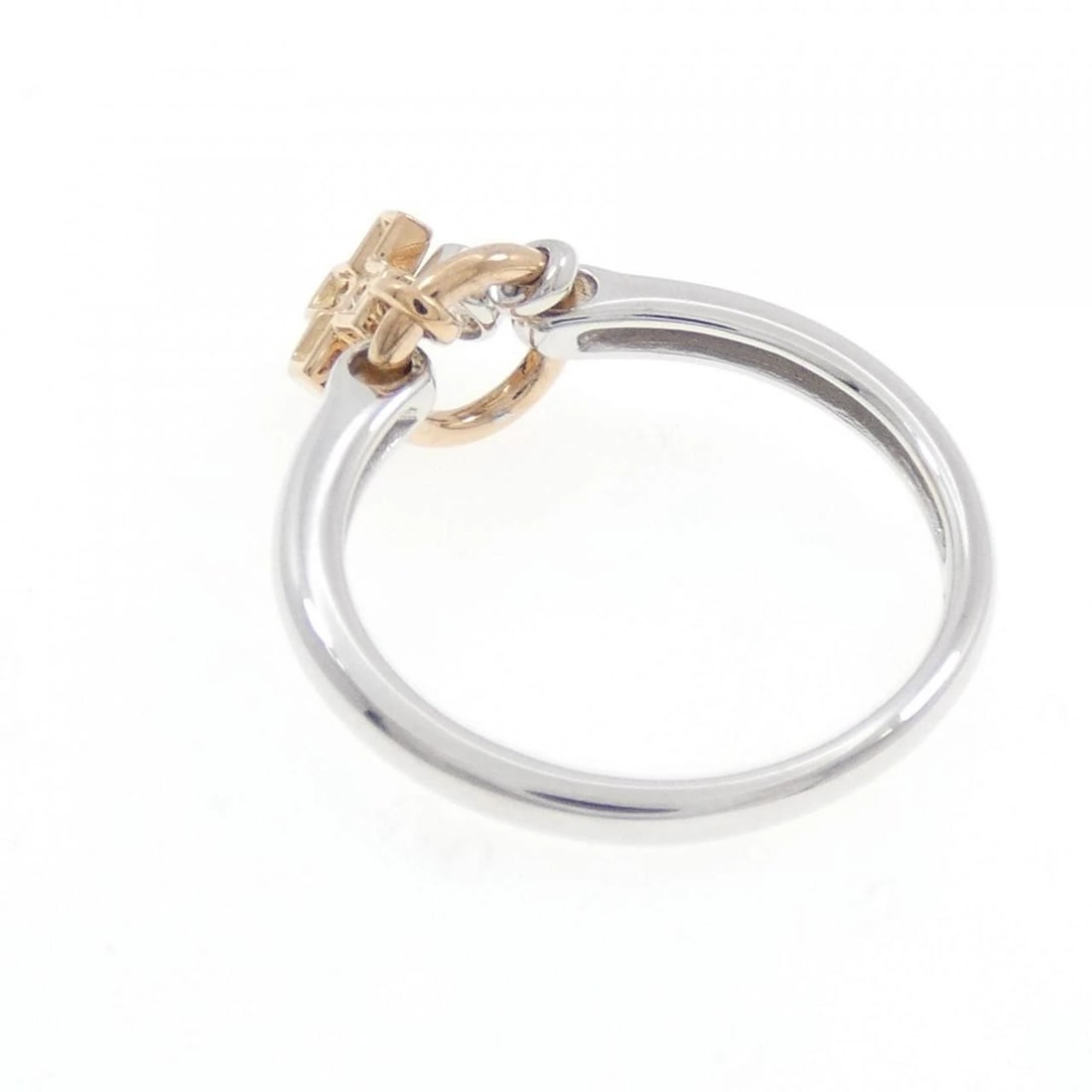 K18WG/K18PG CROSS DIAMOND RING - 3