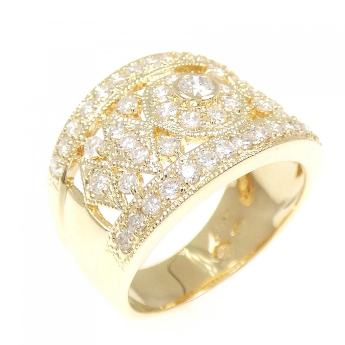 K18YG DIAMOND RING: K18YG Diamond Ring Brand: Unbranded Type/Style: Diamond Ring Material: K18YG Color: YG Size: US6 1/4 Accessories: None Accessories Notice: When purchasing pre-owned goods, please refer to the photos