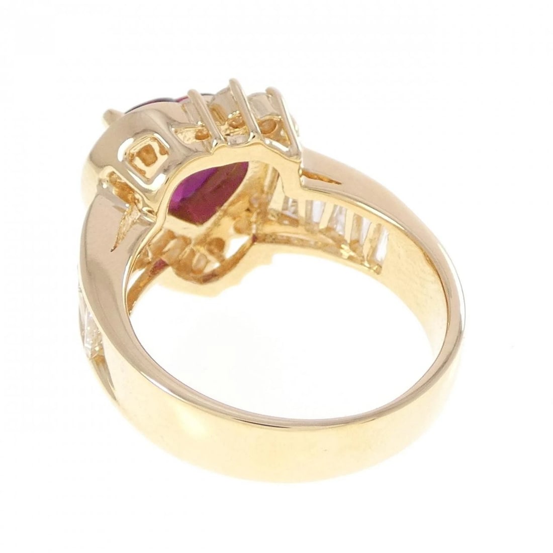 K18YG HEART RUBY RING - 3