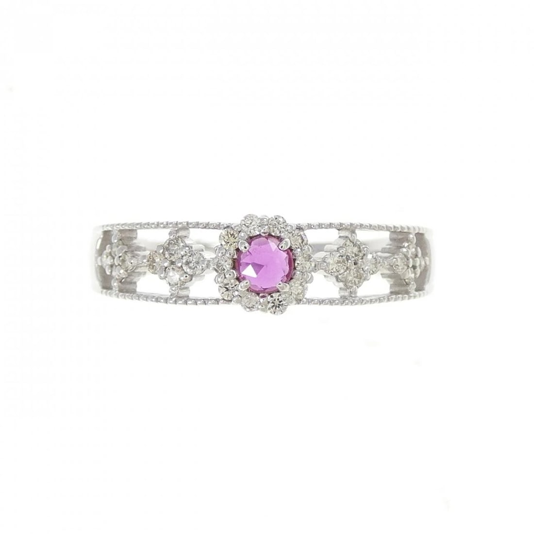 K18WG RUBY RING - 2