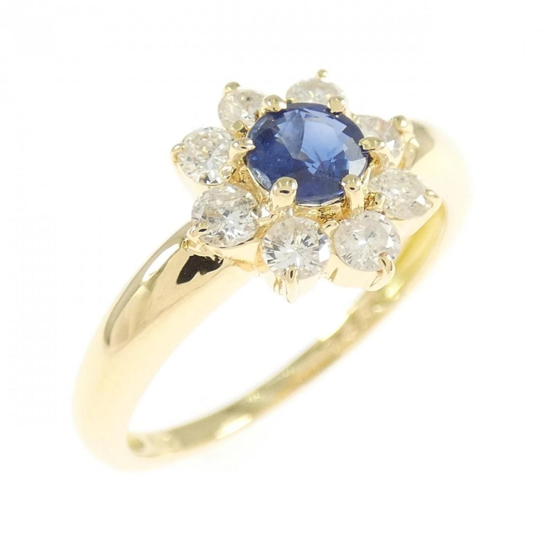 K18YG FLOWER SAPPHIRE RING: K18YG Flower Sapphire Ring Brand: Unbranded Type/Style: Sapphire Ring Material: K18YG Main Stone Sapphire Color: YG Size: US5 Accessories: None Accessories Notice: When purchasing pre-owned goods,