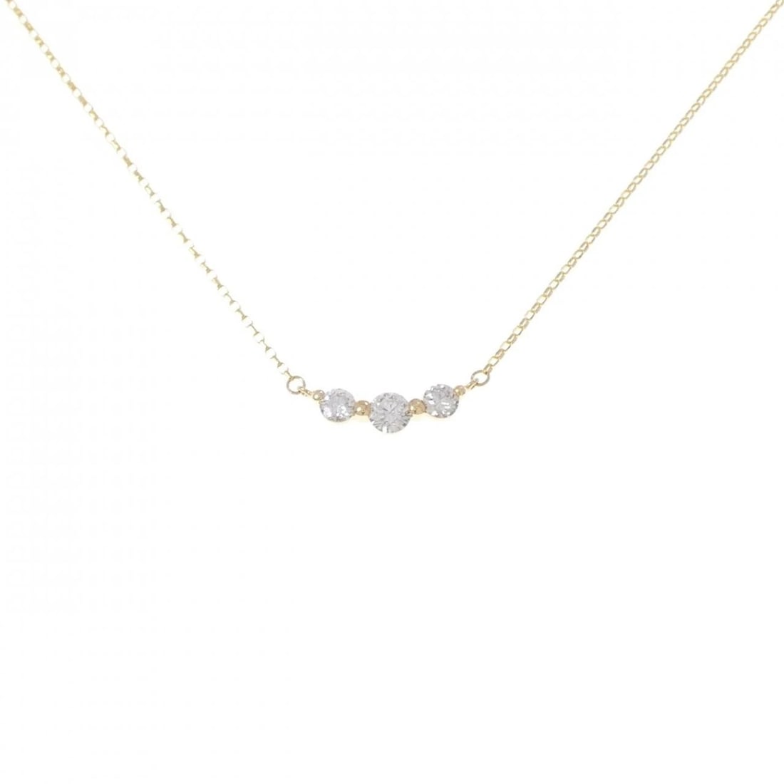 K18YG DIAMOND NECKLACE: K18YG Diamond Necklace Brand: Unbranded Type/Style: Diamond Necklace Material: K18YG Color: YG Size: Actual Size Pendant length approx. x width approx.: 3.3mmx11.8mm Chain maximum width approx.: