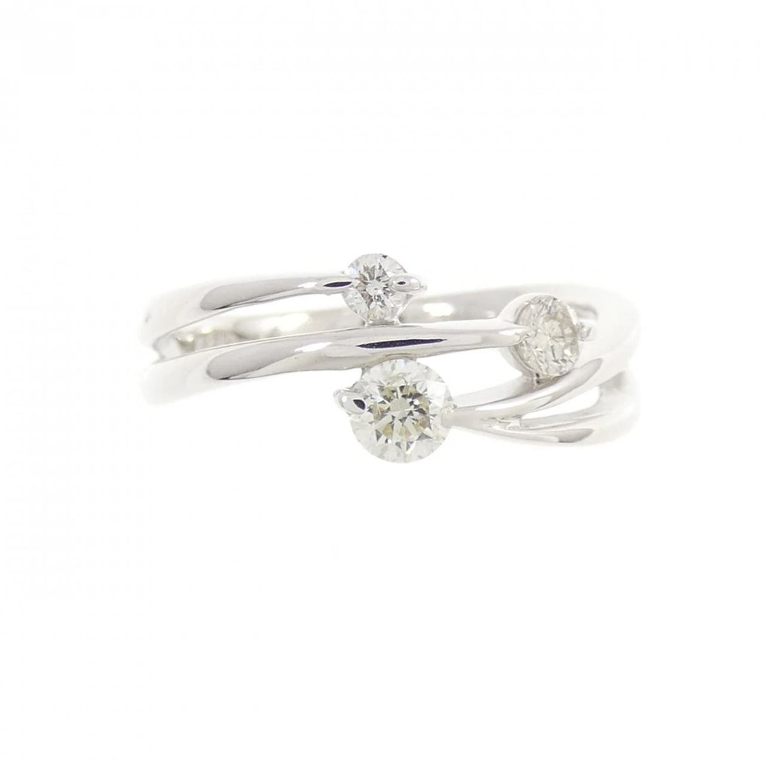 K18WG DIAMOND RING - 2