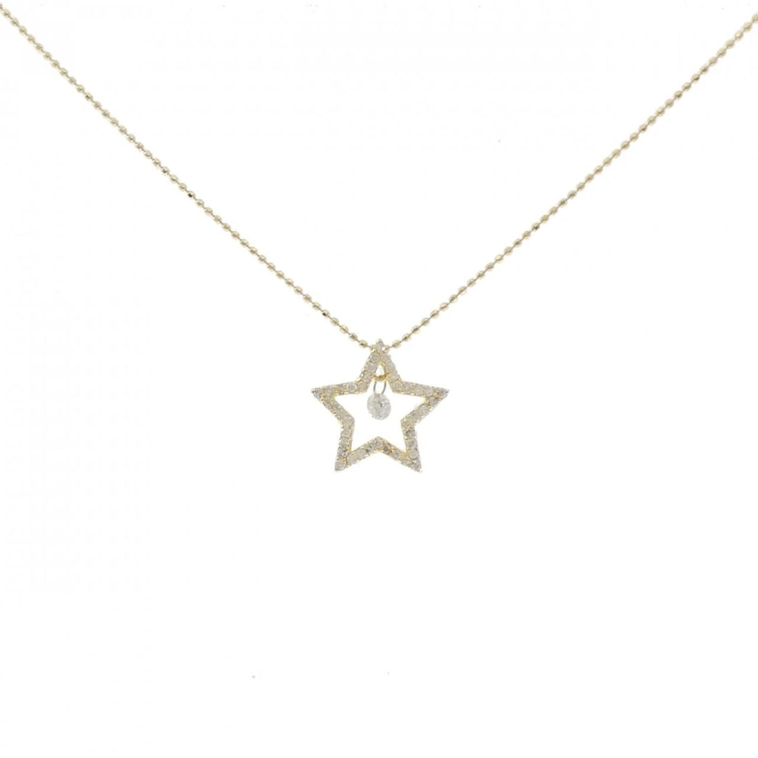 K18YG STAR DIAMOND NECKLACE: K18YG Star Diamond Necklace Brand: Unbranded Type/Style: Diamond Necklace Material: K18YG Color: YG Size: Actual Size Pendant length approx. x width approx.: 14.6mmx15.1mm Chain maximum width