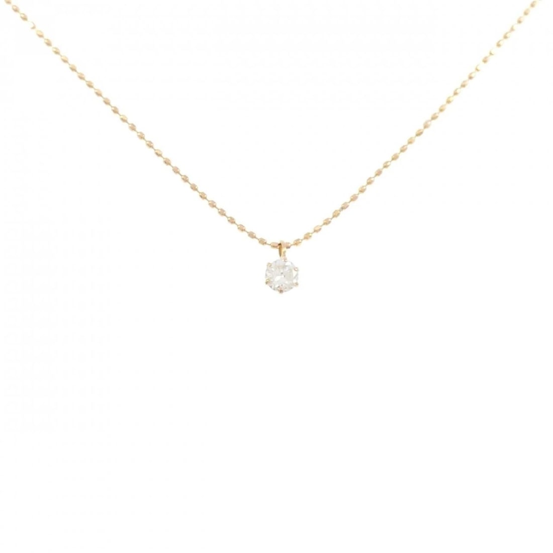 K18PG SOLITAIRE DIAMOND NECKLACE: K18PG Solitaire Diamond Necklace Brand: Unbranded Type/Style: Diamond Necklace Material: K18PG Color: PG Size: Actual Size Pendant length approx. x width approx.: 3.4mmx3.1mm Chain maximum width