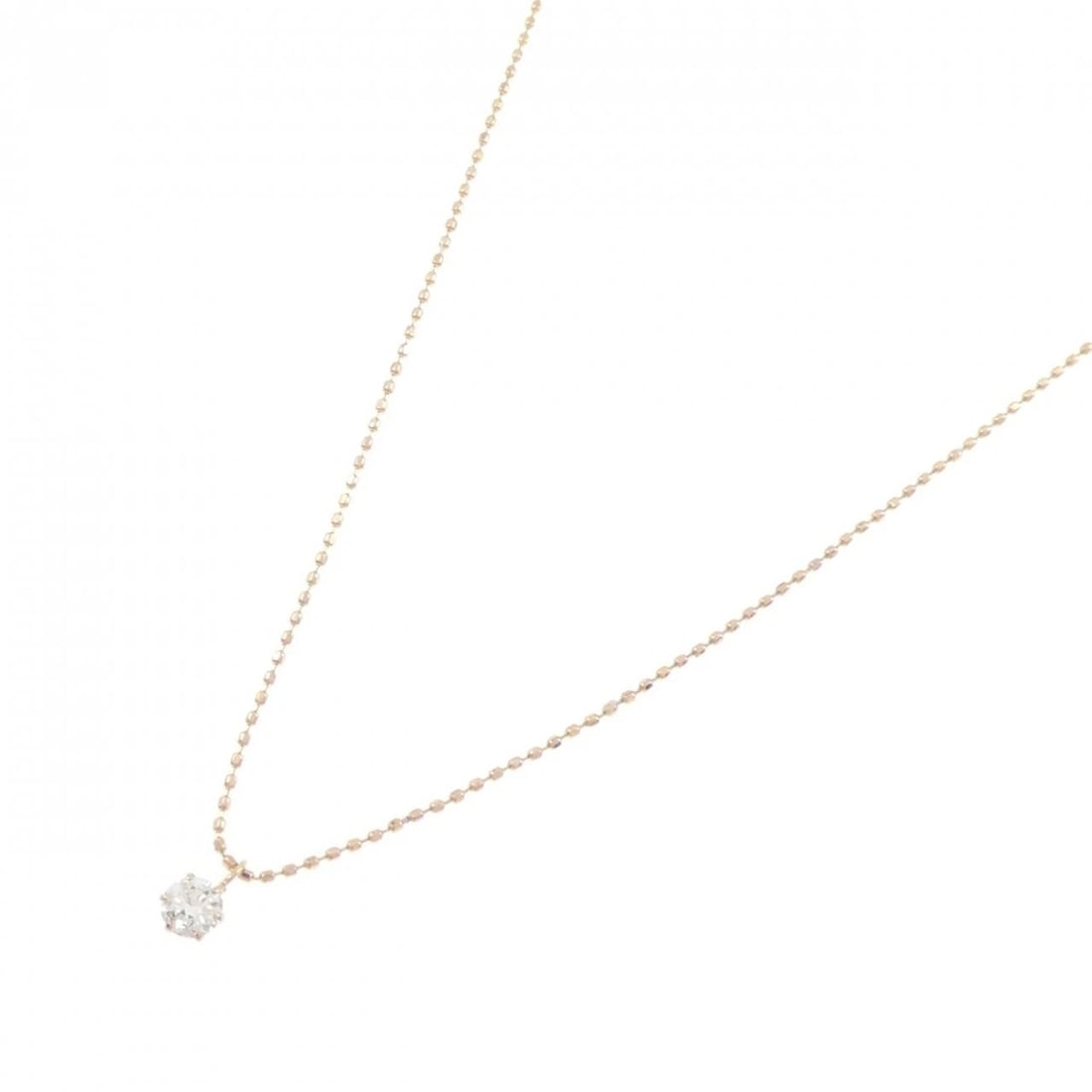 K18PG SOLITAIRE DIAMOND NECKLACE - 2