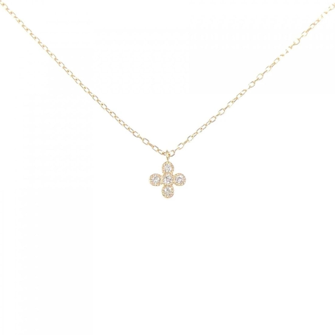 K18YG DIAMOND NECKLACE: K18YG Diamond Necklace Brand: Unbranded Type/Style: Diamond Necklace Material: K18YG Color: YG Size: Actual Size Pendant length approx. x width approx.: 5.6mmx5.6mm Chain maximum width approx.: 0.8mm