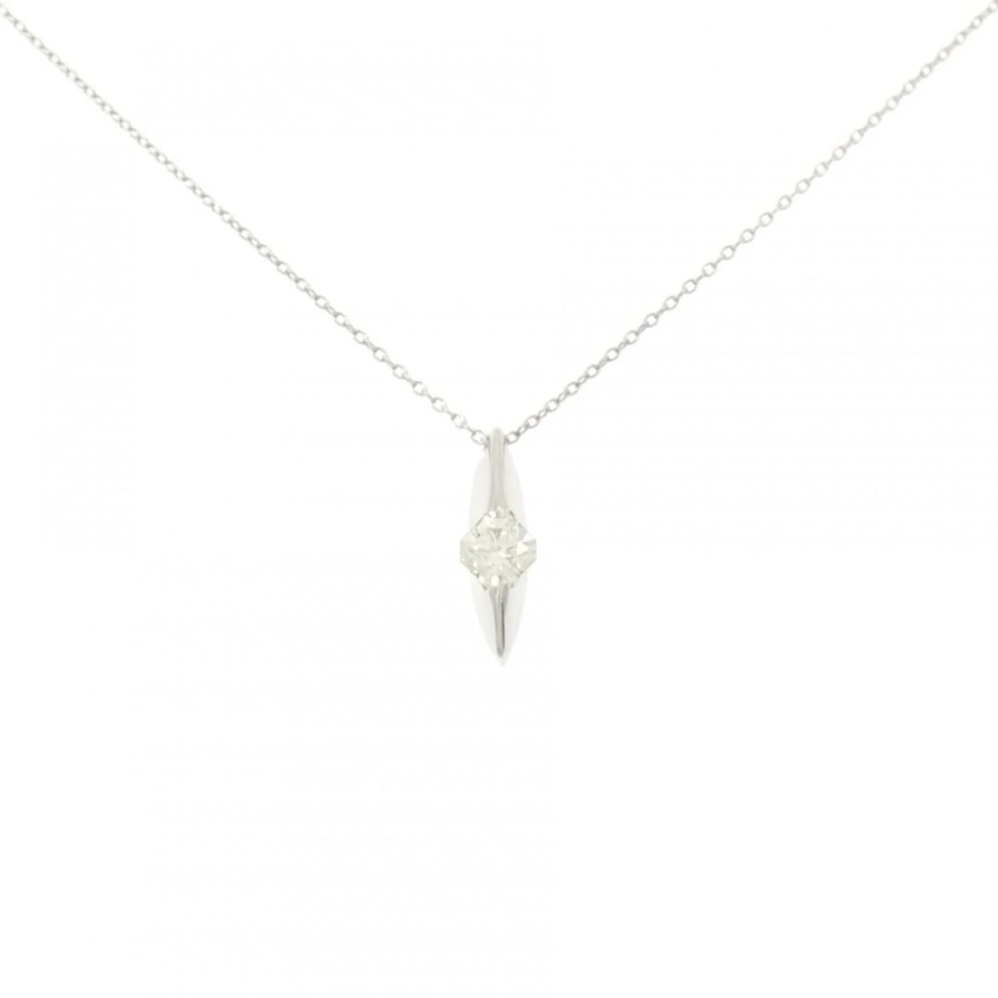 PT950/PT850 DIAMOND NECKLACE: PT950/PT850 Diamond Necklace Brand: Unbranded Type/Style: Diamond Necklace Material: PT950/PT850 Color: Size: Actual Size Pendant length approx. x width approx.: 14.7mmx4.3mm Chain maximum width