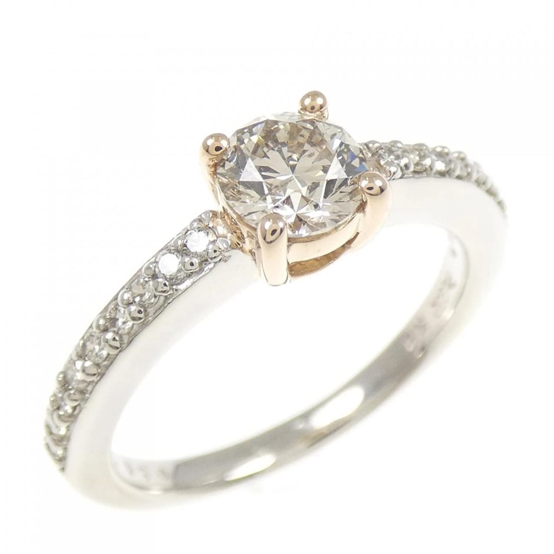 PT950/K18PG DIAMOND RING: PT950/K18PG Diamond Ring Brand: Unbranded Type/Style: Diamond Ring Material: PT950/K18PG Color: PG Size: US5 1/4 Accessories: None Accessories Notice: When purchasing pre-owned goods, please refer to