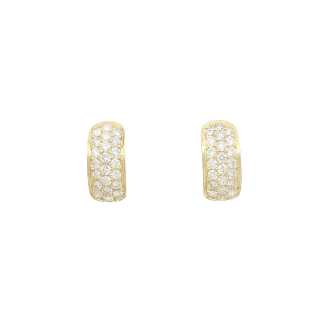 18K YELLOW GOLD PAVE DIAMOND PIERCE: 18K Yellow Gold Pave Diamond Pierce Brand: Unbranded Type/Style: Diamond Pierce/Earring Material: K18 yellow gold Color: YG Size: Actual Size Approx. height x width: 16.0mm x 7.5mm Accessories: None