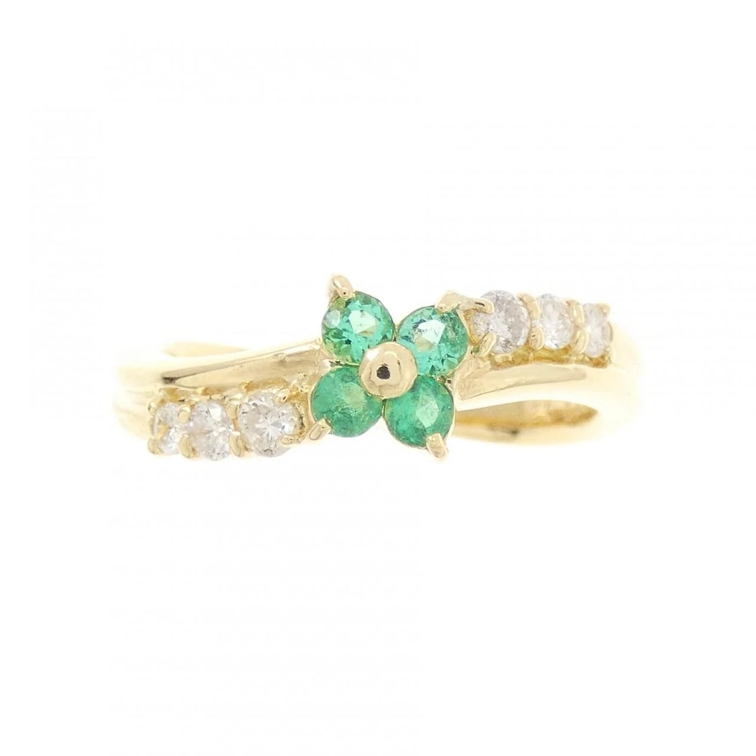 K18YG EMERALD RING - 2