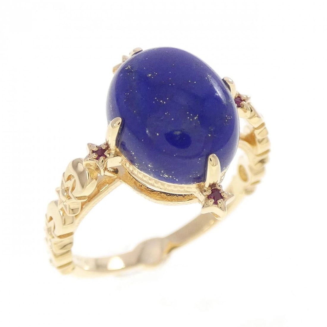 K18YG COLOR STONE RING: K18YG color stone ring Brand: Unbranded Type/Style: Lapis Lazuli Ring Material: K18YG Main Stone Lapis Lazuli Color: YG Size: US7 Accessories: None Accessories Notice: When purchasing pre-owned
