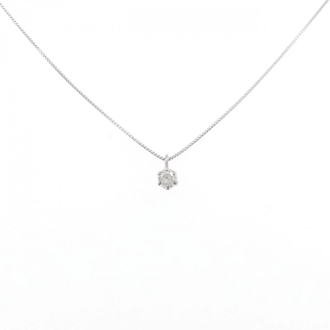 K18WG SOLITAIRE DIAMOND NECKLACE: K18WG Solitaire Diamond Necklace Brand: Unbranded Type/Style: Diamond Necklace Material: K18WG Color: WG Size: Actual Size Pendant length approx. x width approx.: 4.0mmx4.0mm Chain maximum width