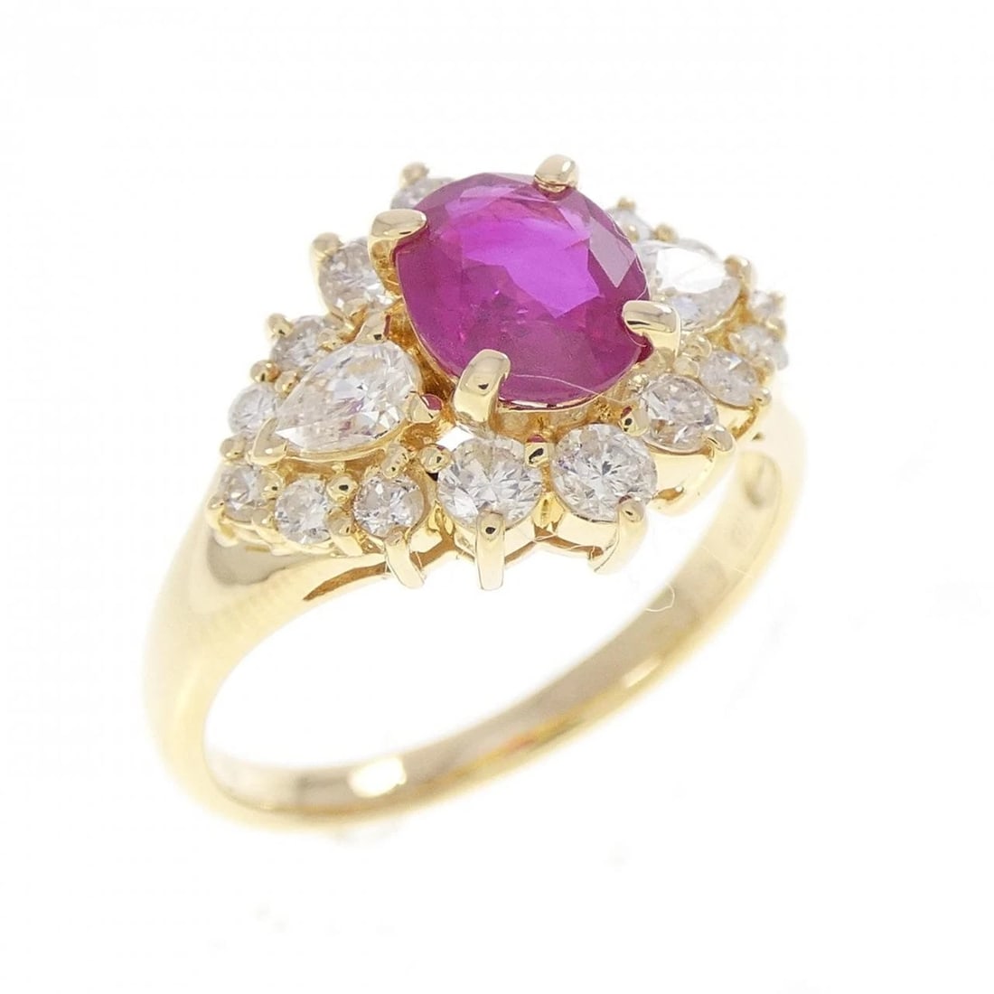 18K YELLOW GOLD RUBY RING: 18K Yellow Gold Ruby Ring Brand: Unbranded Type/Style: Ruby Ring Material: K18 yellow gold Main Stone Ruby Color: YG Size: US5 3/4 Accessories: None Accessories Notice: When purchasing pre