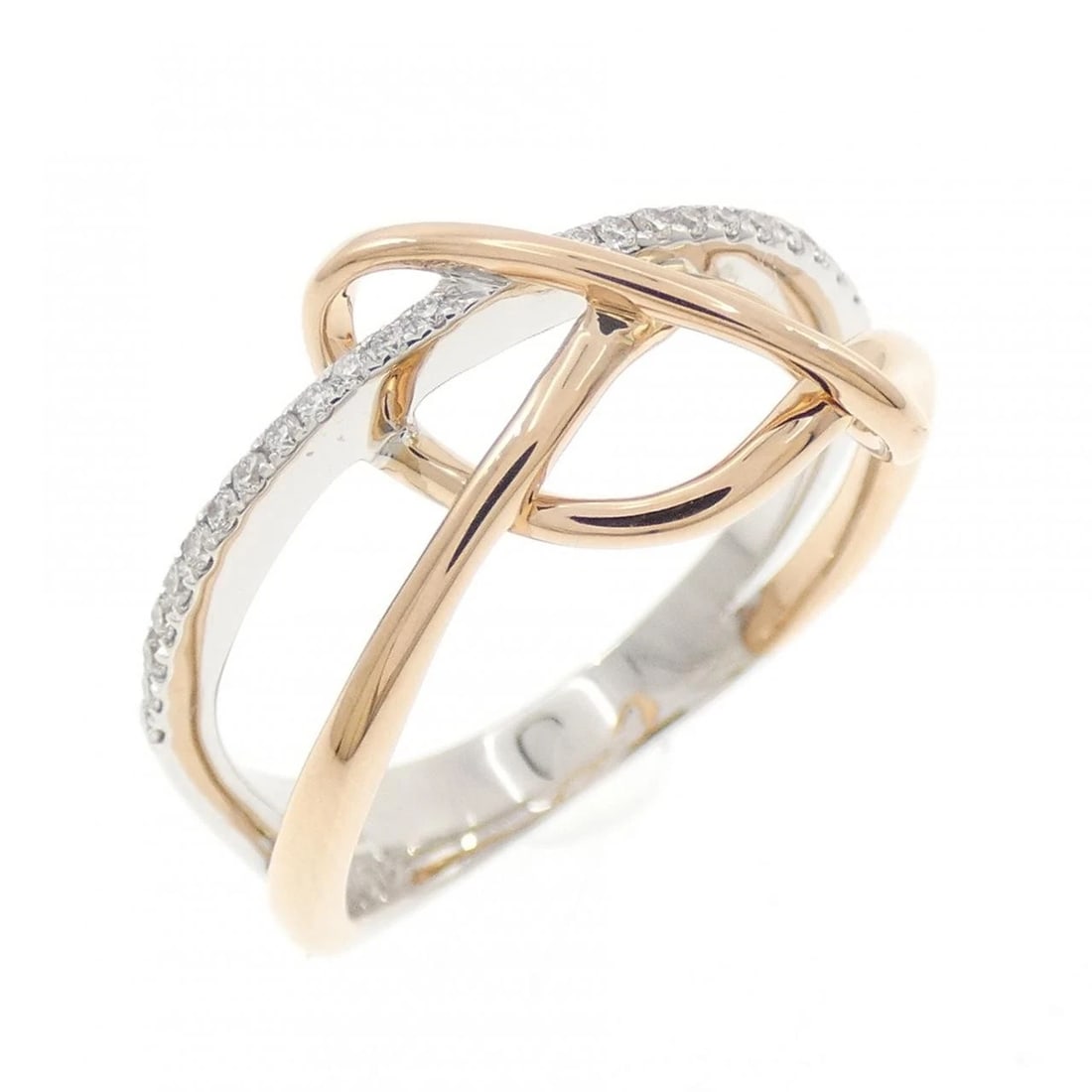 K18PG/K18WG DIAMOND RING: K18PG/K18WG Diamond Ring Brand: Unbranded Type/Style: Diamond Ring Material: K18PG/K18WG Color: PG WG Size: US5 3/4 Accessories: None Accessories Notice: When purchasing pre-owned goods, please refer