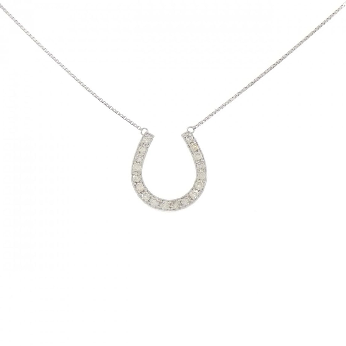PT950/PT850 HORSESHOE DIAMOND NECKLACE: PT950/PT850 Horseshoe Diamond Necklace Brand: Unbranded Type/Style: Diamond Necklace Material: PT950/PT850 Color: Size: Actual Size Pendant length approx. x width approx.: 17.8mmx16.5mm Chain maximum