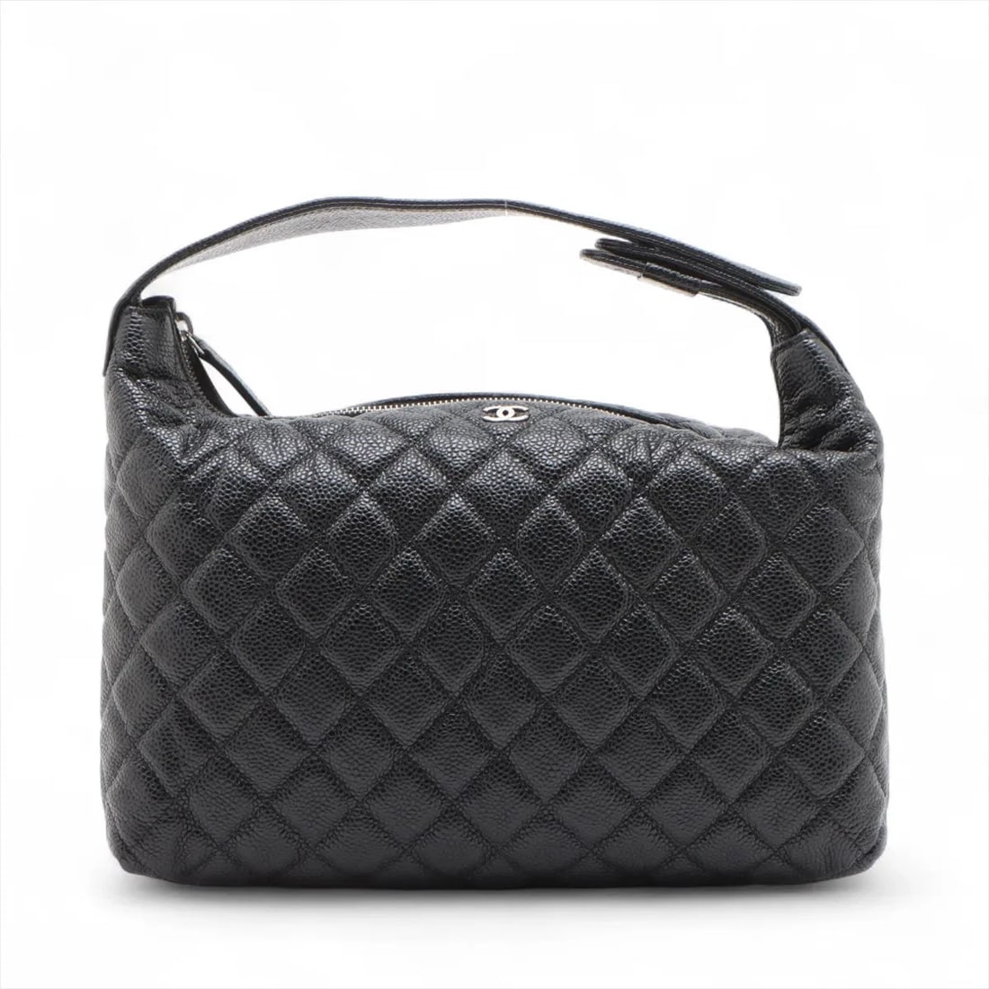 CHANEL MATELASSE CAVIAR SKIN HAND BAG: Chanel Matelasse Caviar Skin Hand bag Brand: Chanel Type/Style: Top Handle Bag Material: Caviar Skin Color: Black Size: Height:7.7inchLength:9.8inchDepth:3.5inch Accessories: None Accessor