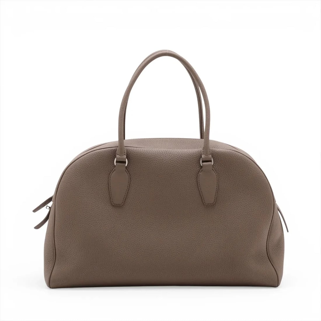 THE ROW INDIA 15.75 LEATHER BOSTON BAG: The Row India 15.75 Leather Boston bag Brand: The Row Type/Style: Duffle Material: Leather Color: Beige Size: Height:9.6inchLength:15.6inchDepth:5.3inch Accessories: None Accessories Notice: When