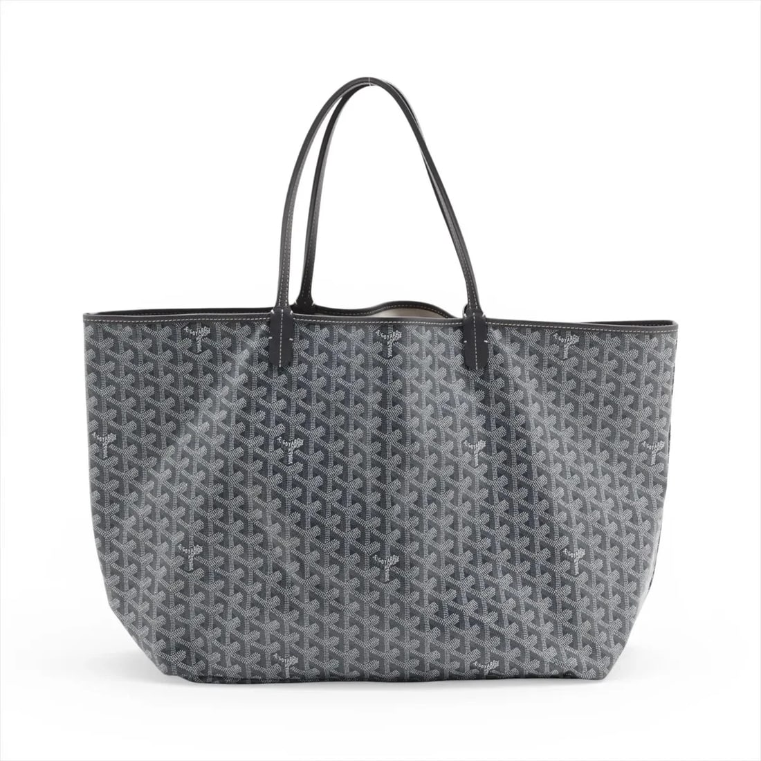 GOYARD SAINT LOUIS GM PVC & LEATHER TOTE BAG: Goyard Saint Louis GM PVC & leather Tote bag Brand: Goyard Type/Style: Tote Material: PVC & leather Color: Gray Size: Height:11.8inchLength:15.4inchDepth:7.1inch Accessories: None Accessor