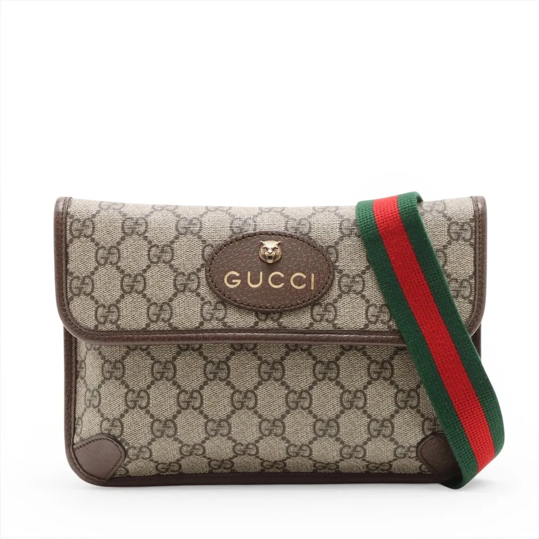 GUCCI GG SUPREME PVC & LEATHER WAIST BAG: Gucci GG Supreme PVC & leather Waist Bag Brand: Gucci Type/Style: Belt Bag & Fanny Pack Material: PVC & leather Color: Brown Size: Height:6.5inchLength:9.4inchDepth:1.0inch Accessories: None <