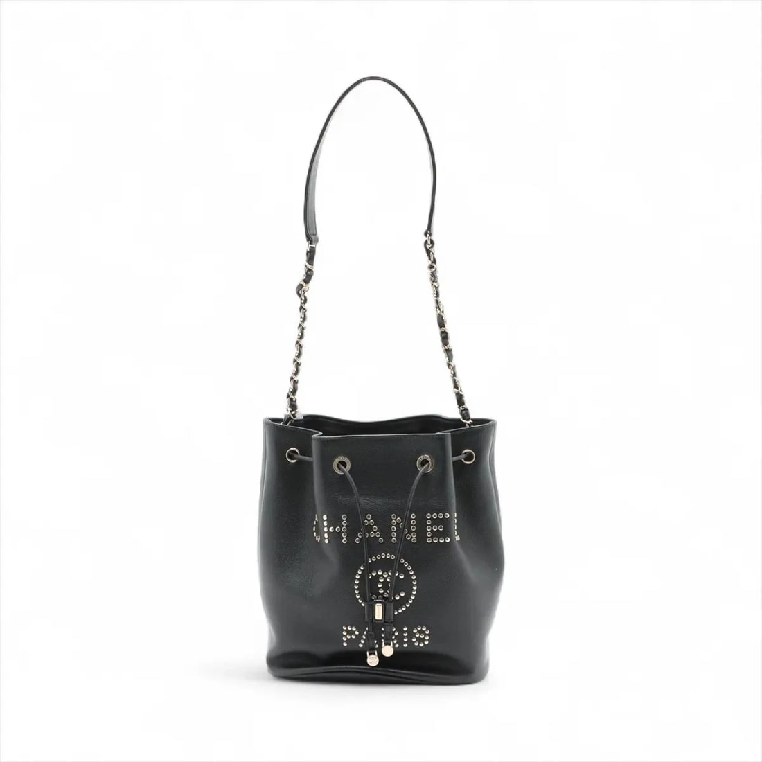 CHANEL DEAUVILLE CAVIAR SKIN CHAIN SHOULDER BAG: Chanel Deauville Caviar Skin Chain Shoulder Bag Brand: Chanel Type/Style: Shoulder Bag Material: Caviar Skin Color: Black Size: Height:10.6inchLength:9.1inchDepth:7.1inch Accessories: None
