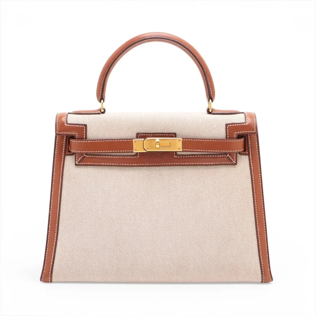 HERMES KELLY FAUVE GOLD METAL: Hermes Kelly fauve Gold Metal Brand: Hermes Type/Style: Top Handle Bag Material: Twirl Ash x Vavalenia Color: Beige x fauve Size: Height:8.1inchLength:11.4inchDepth:4.5inch Accessories: None <