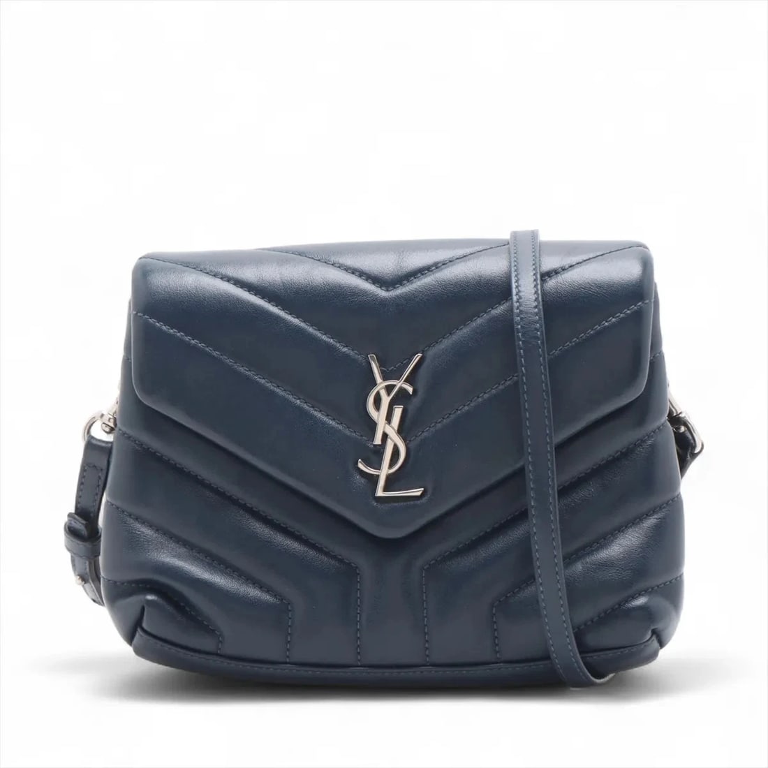 SAINT LAURENT PARIS LULU LEATHER SHOULDER BAG: Saint Laurent Paris Lulu Leather Shoulder bag Brand: Saint Laurent Paris Type/Style: Shoulder Bag Material: Leather Color: Navy Blue Size: Height:5.7inchLength:7.5inchDepth:2.6inch Accessories: None